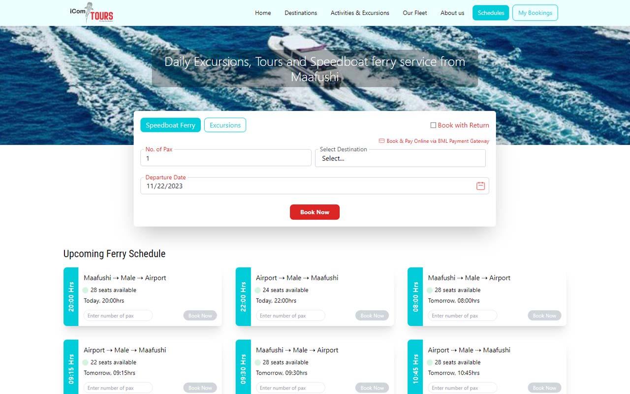 iCom Tours website and portal — screenshot 1 of 5
