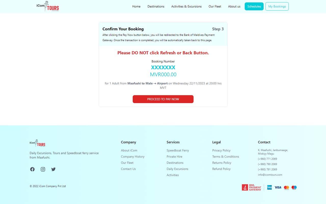 iCom Tours website and portal — screenshot 2 of 5