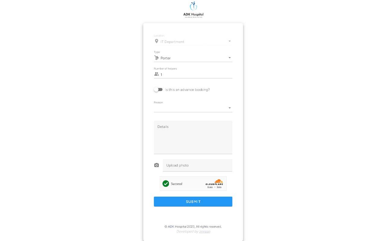 ADK Hospital porter app — screenshot 1 of 3