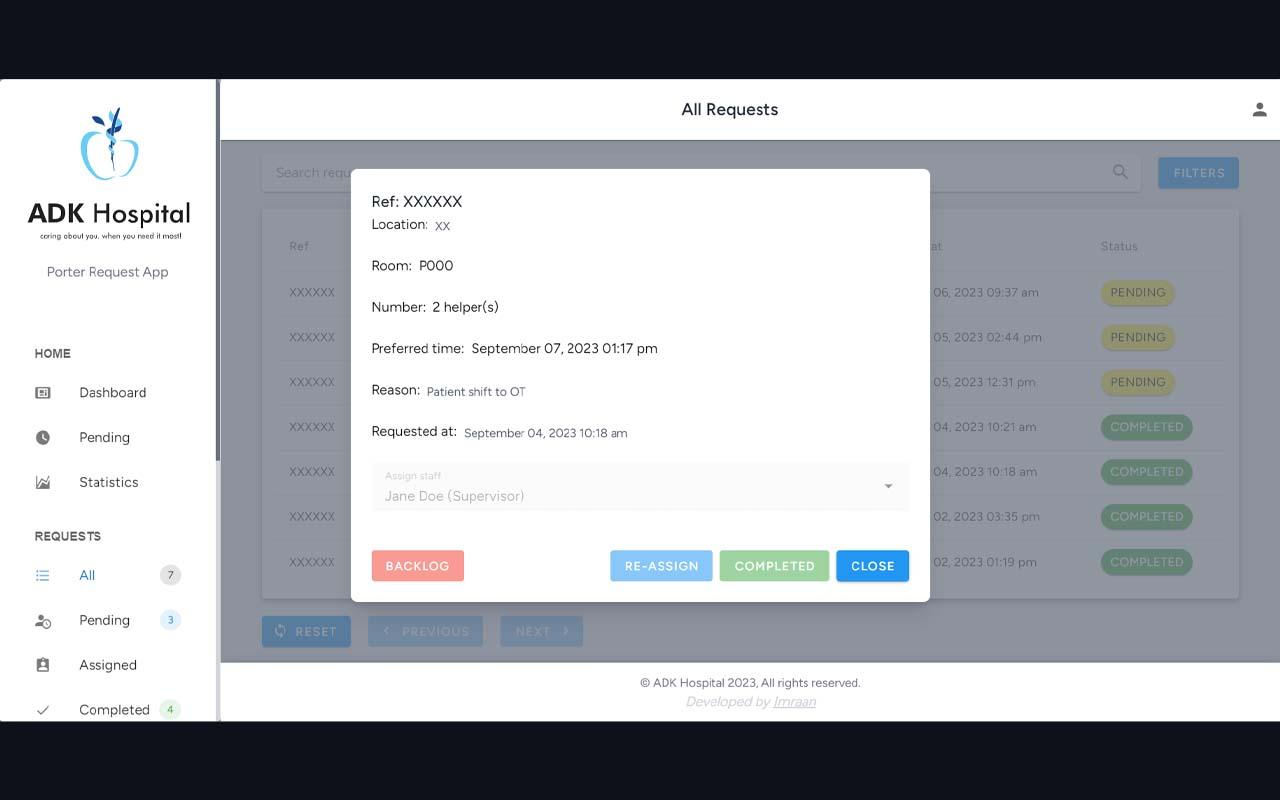 ADK Hospital porter app — screenshot 3 of 3