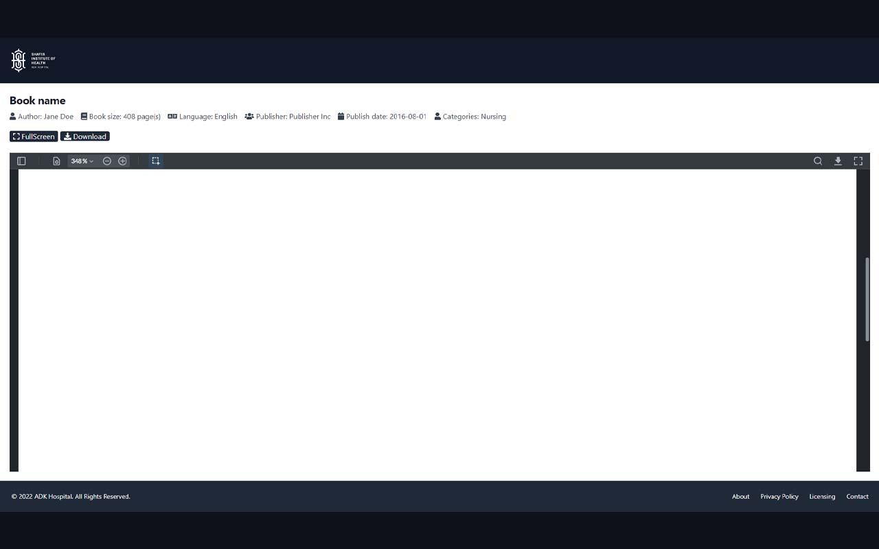 Shafi’a Institute of Health e-library — screenshot 2 of 2