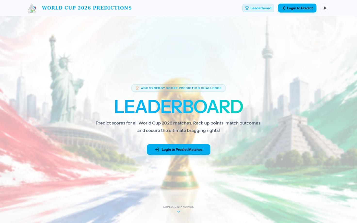 ADK Synergy World Cup 2026 predictions — screenshot 1 of 1